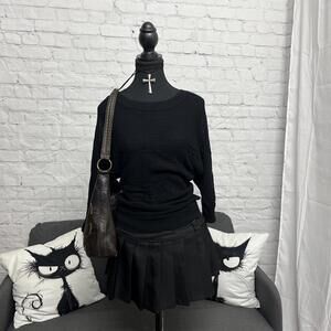 Y2K Bedo black dolman sleeve fine knit top Size S goth grunge